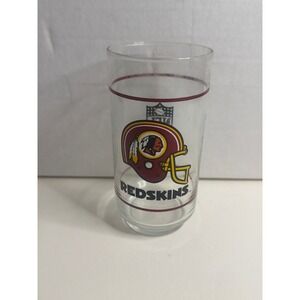Vintage Washington Redskins NFL Mobil Drinking Glass Tumbler Helmet Logo Clear